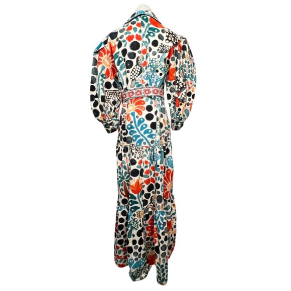 NWOT FARM Rio Button Down Dress Balloon Sleeve Adjustable Belt (XS) - Picture 10 of 14